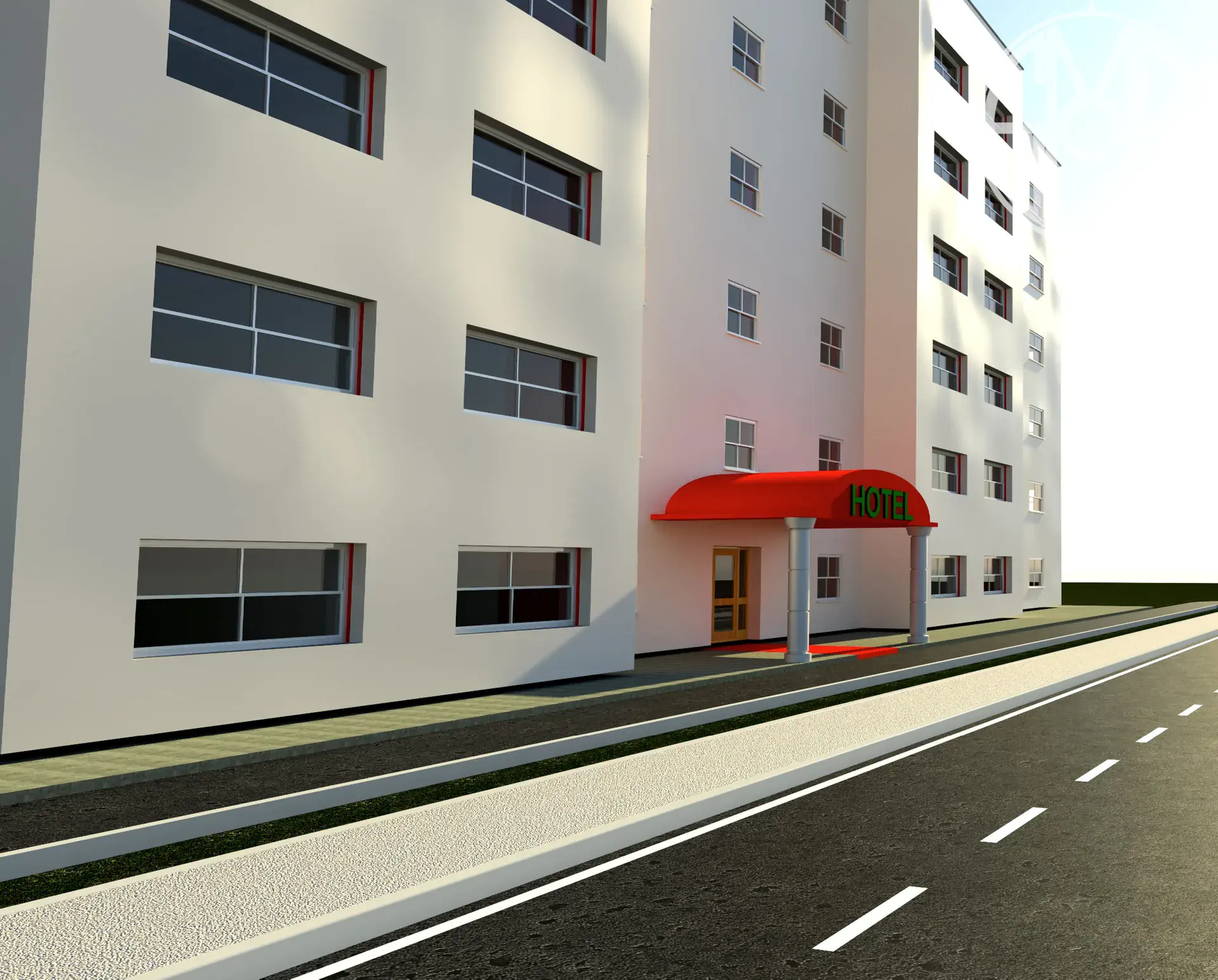 Hotel Revit Photorealistic Render